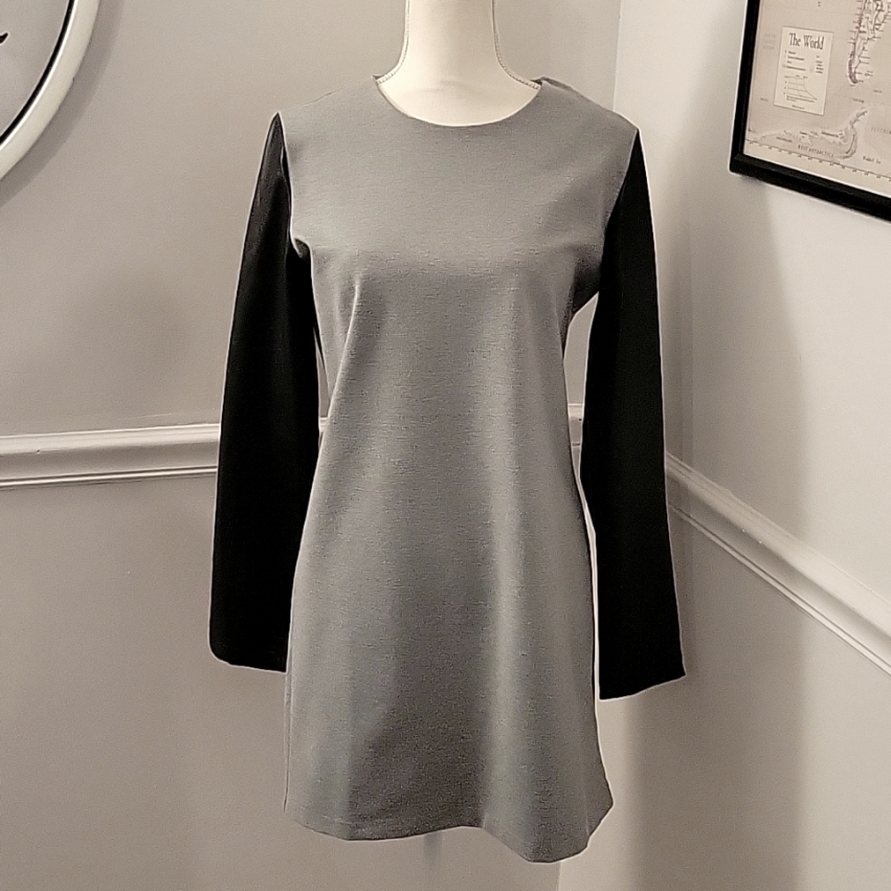 Pink Martini Here's The Scoop Dress Black and Grey Womens Medium